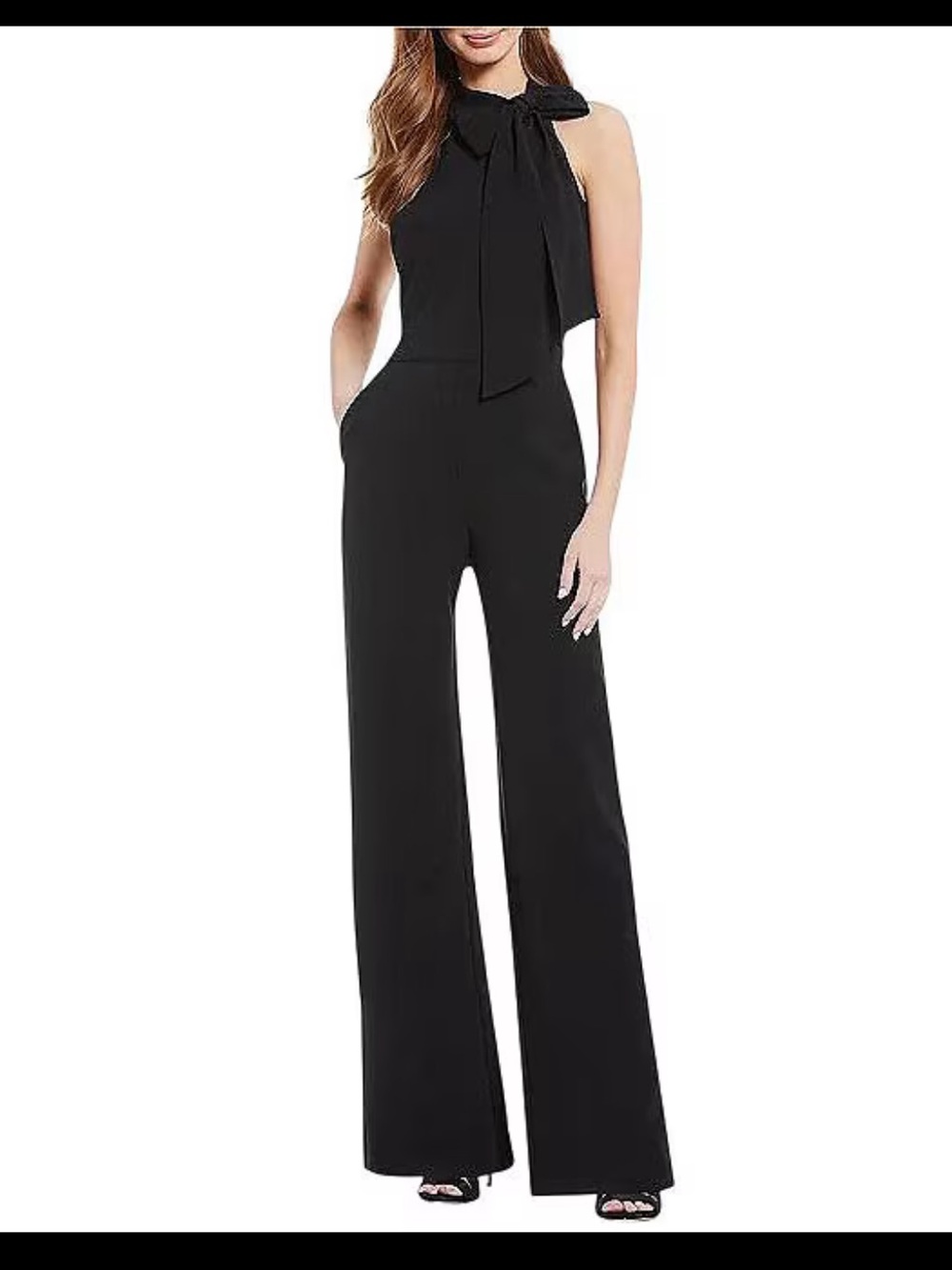 Vince Camuto Bow Tie Mockneck Jumpsuit